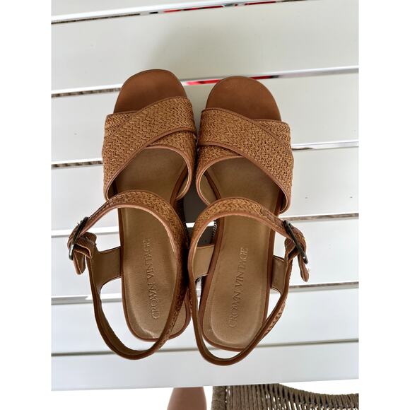 Crown Vintage Woven Platform Sandals – Size 10 Boho Summer Wedges w/ Minor Wear - Picture 3 of 6